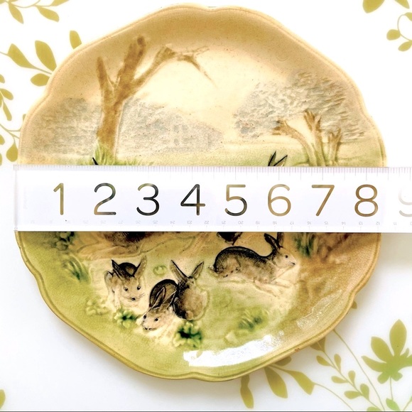 RARE 1900 Higgins & Seiter Rabbit Plate Choisy le Roi Antique Majolica Plate - Picture 5 of 13